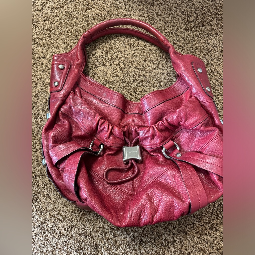 Vintage red B Makowsky purse